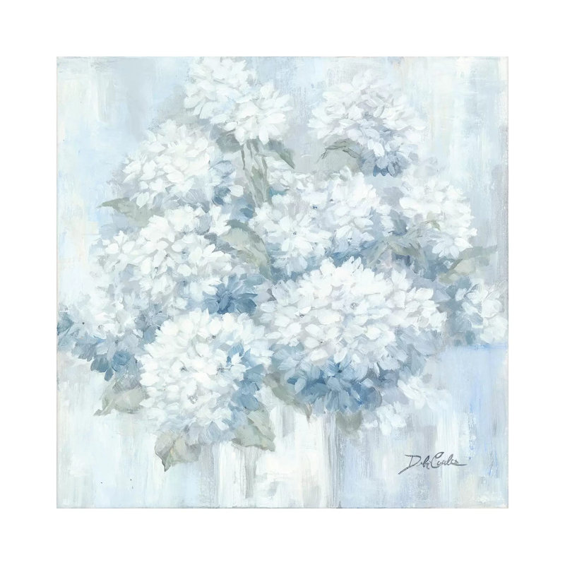 White Hydrangeas by Debi Coules - Wrapped Canvas Painting, 66.04 cm H x 66.04 cm W x 1.91 cm D