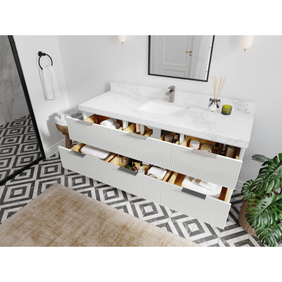 Catalina 60'' Single Bathroom Vanity with Quartz Top