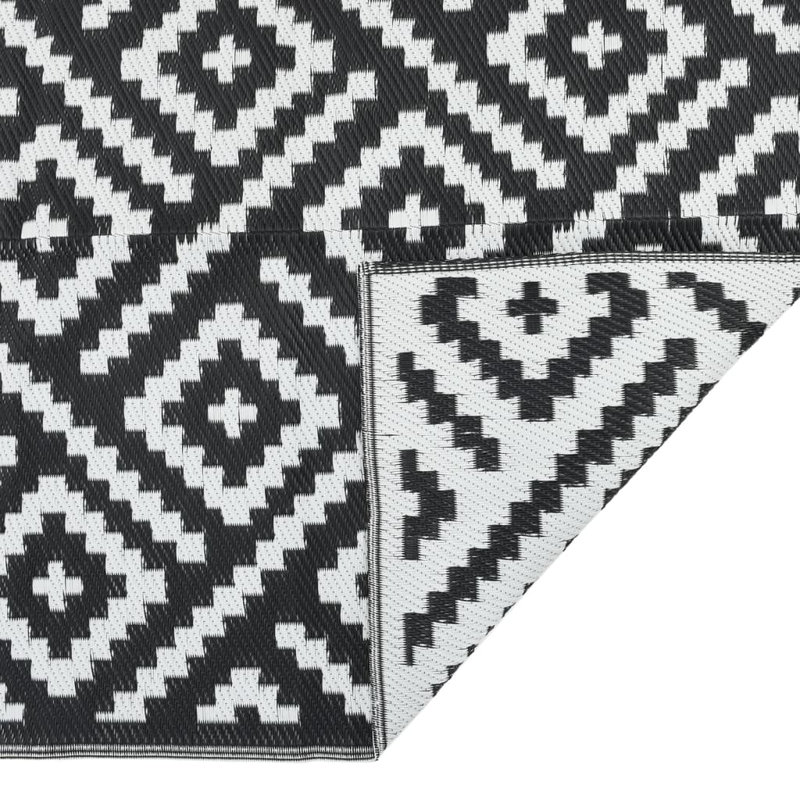 Outdoor Carpet Arakil White And Black Pp, Rectangle 140 x 200 cm