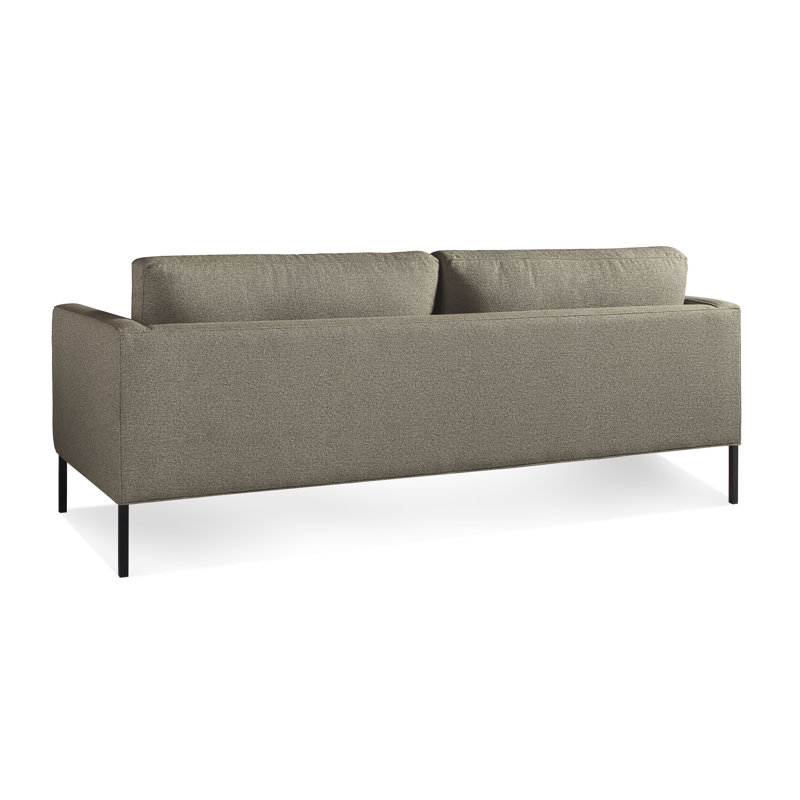 Paramount Sofa, Sanford Black Polyester Blend, Metal, 32" H x 80" W x 34" D