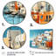 «Colorful Santorini Grèce Landscape II - Santorini», ensemble de 5 toiles murales-985125701