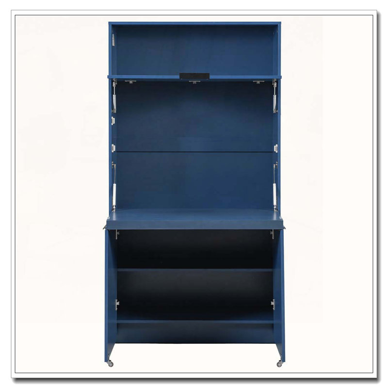 69''H Buffet with Hutch and Foldable Workstation, Multifunctional Storage Cabinet Cupboard with Adjustable Shelf and Power Outlet