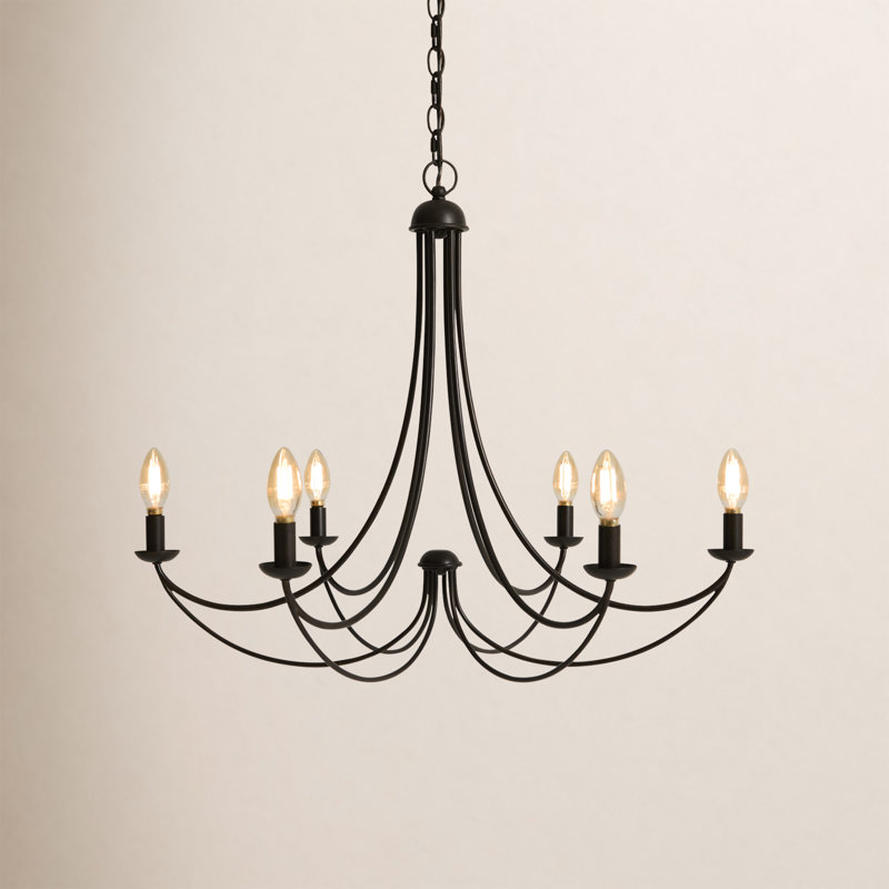 Lustre de style bougie classique Drea, 6 ampoules
