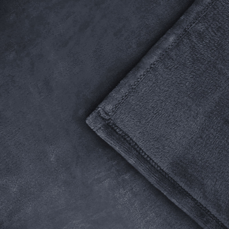 Soft & Cozy Faux Fur Reversible Fleece Throw Blanket , Double, Grey