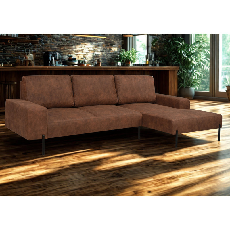 Abilyn 3 Seater Corner Sofa , Right Hand Facing, Brown