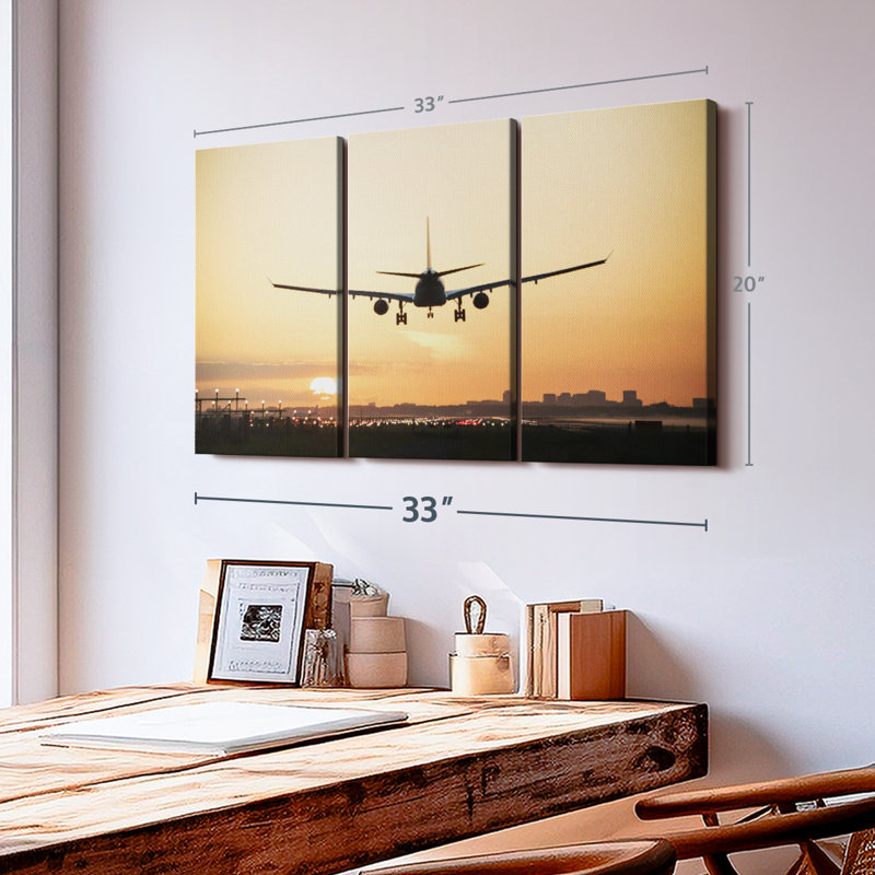 «Sunrise Air plane» sur, H 20 po x l 33 po x P 1,25 po