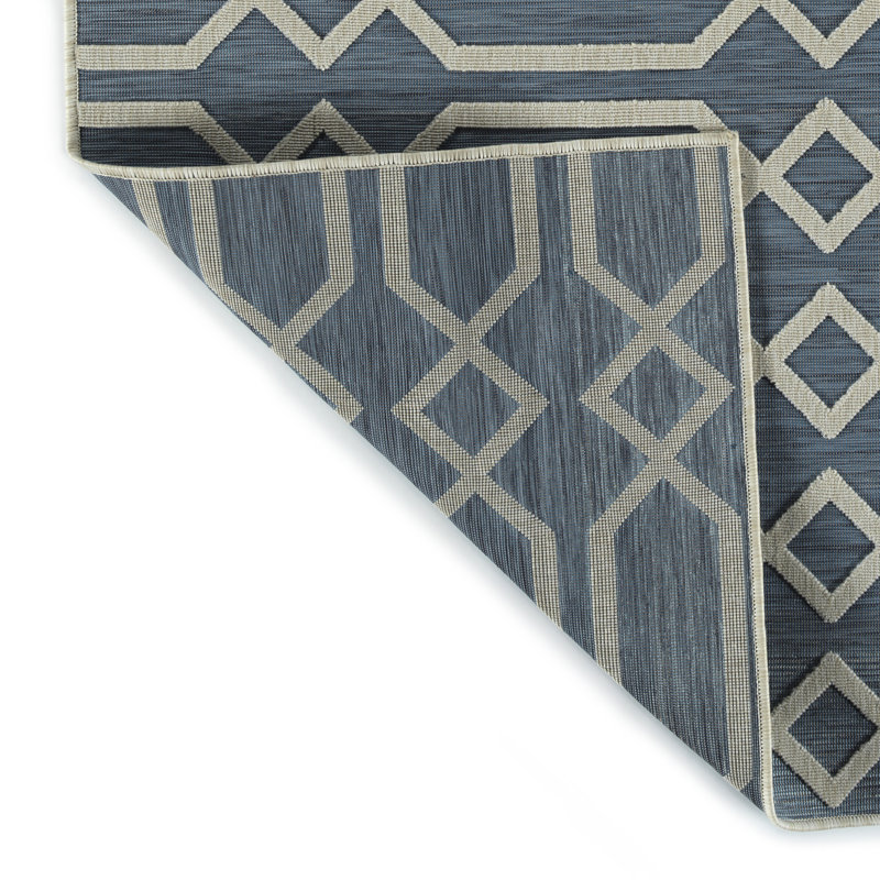 Contemporary, Transitional, Geometric, Textured, High-Low Cut & Loop 2' X 6' Runner