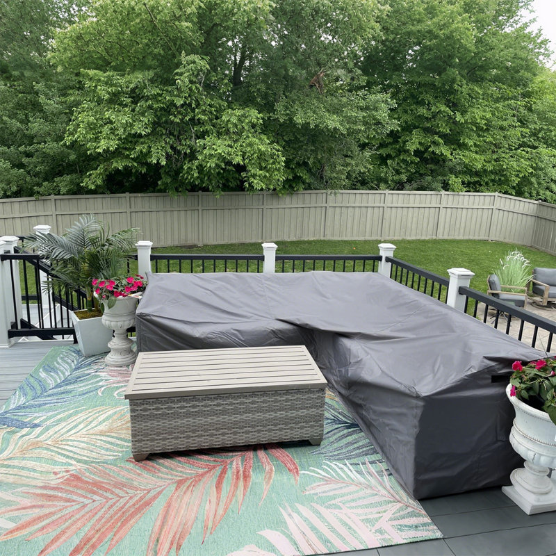 Housse modulaire en forme de V pour terrasse 100 po x 100 po, Gris