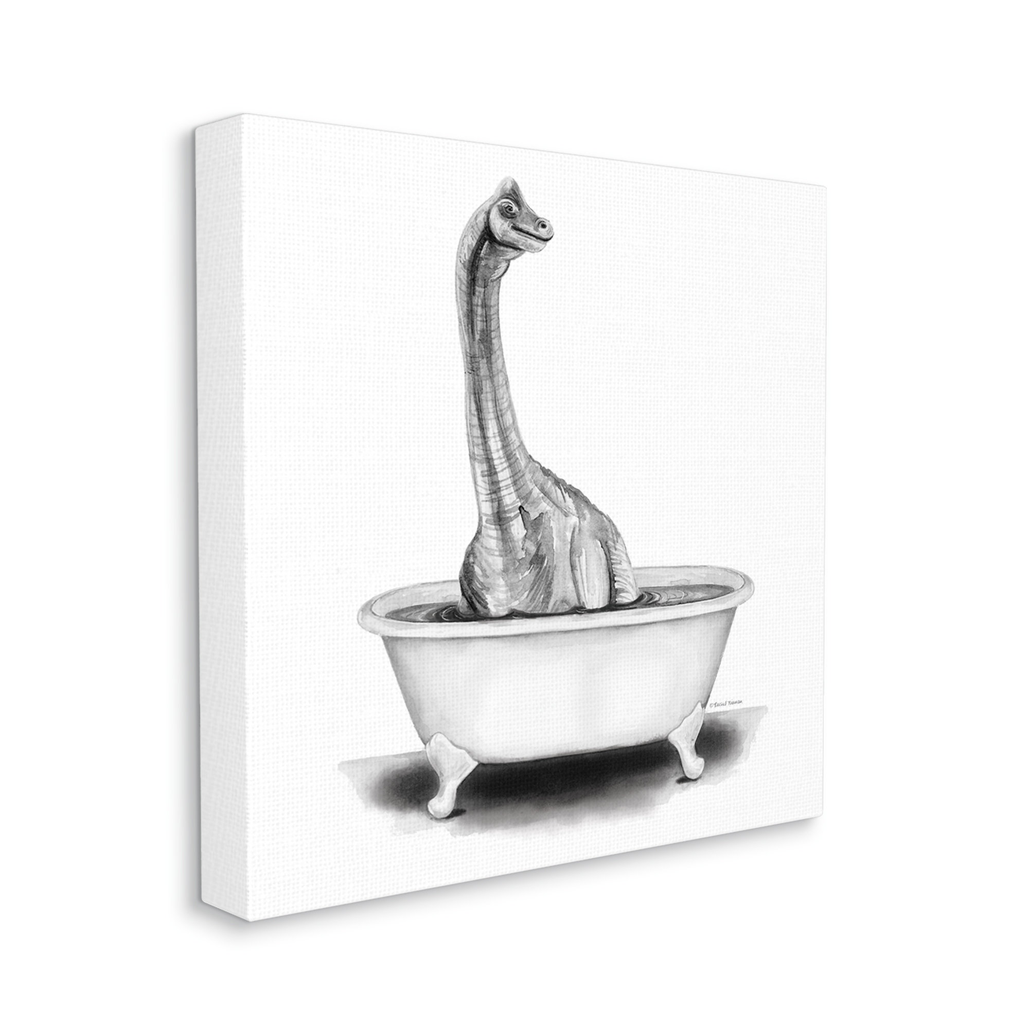 Stupell Industries Funny Giraffe In A Tub Wall Art - 11x14 Inch Grey Framed Bathroom Decor, By Rachel Neiman - View #12