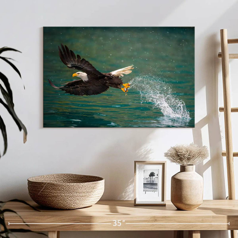 Brampt Eagle Catching Prey, 16" H x 24" W