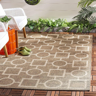 Arneshia Geometric Brown/Tan Area Rug