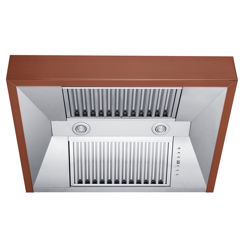 ZLINE 30" Fingerprint Resistant Stainless Steel Convertible Vent Under Cabinet Range Hood (8685S-30), Copper, 36"
