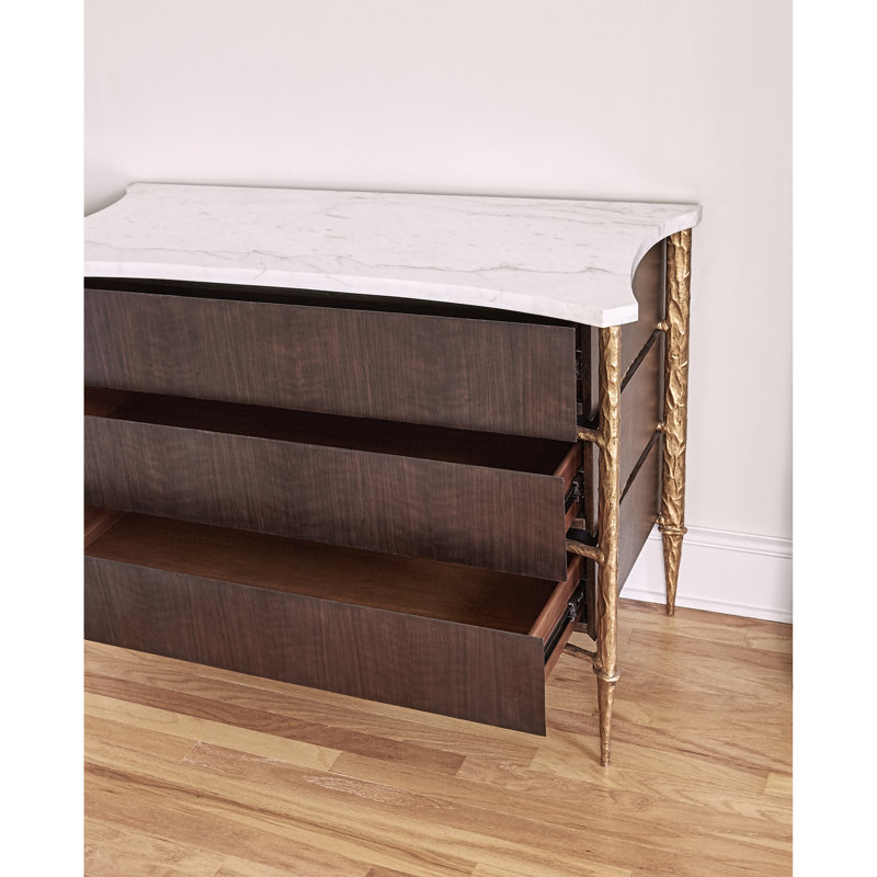 Chiseled Accent Chest, Gold
