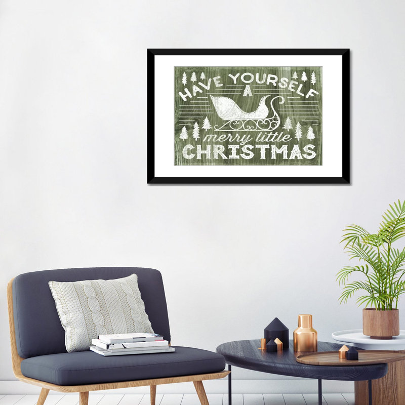 « rustique fêtes ii », art textuel sur toile tendue, H 24 po x l 32 po x P 1 po, Papier d'art encadré noir, Blanc