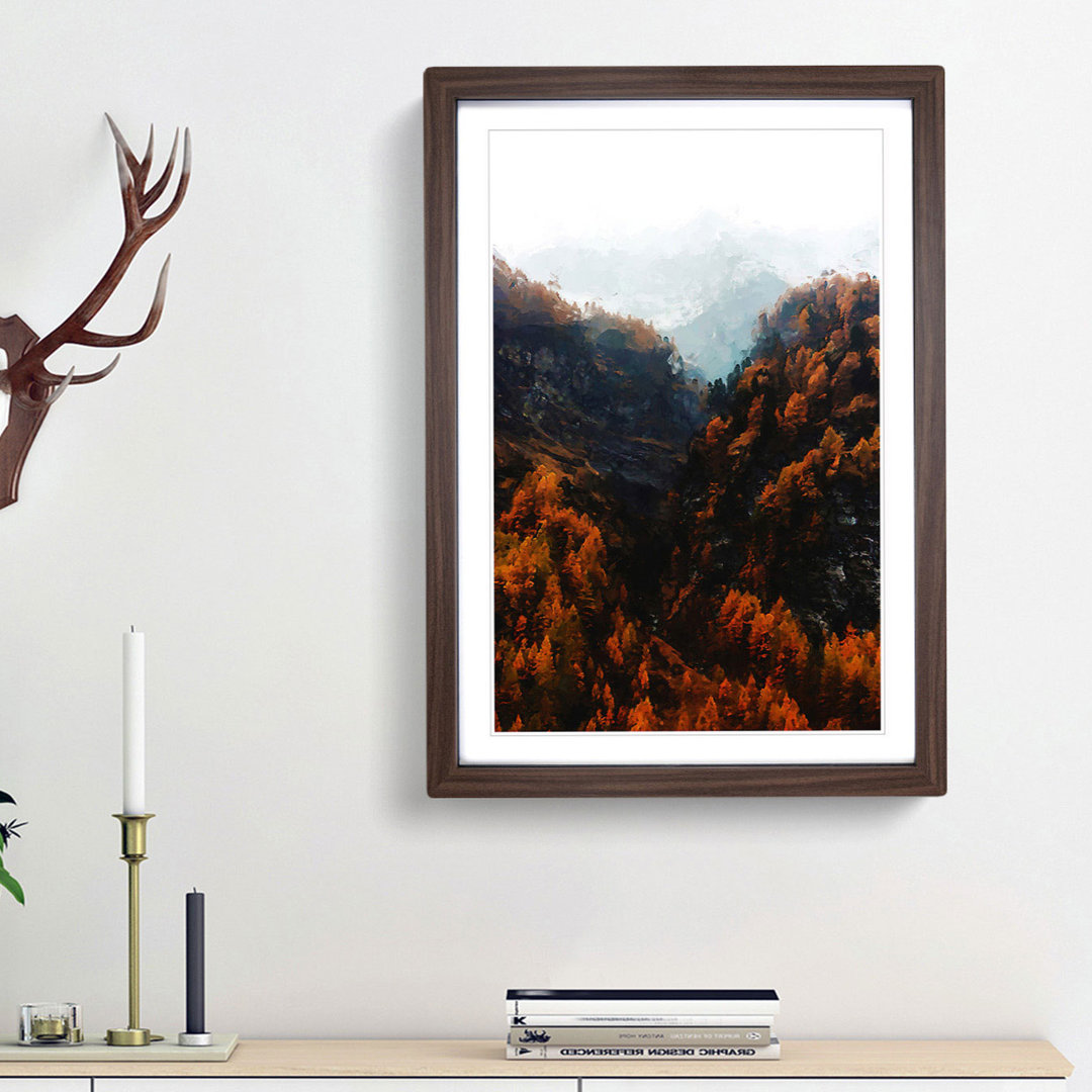 Mountains in South Tyrol in Italy in Abstract - Framed Print
