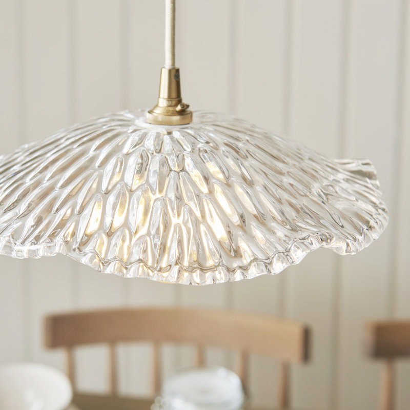 1 - Light Brushed Brass Pendant, Natural
