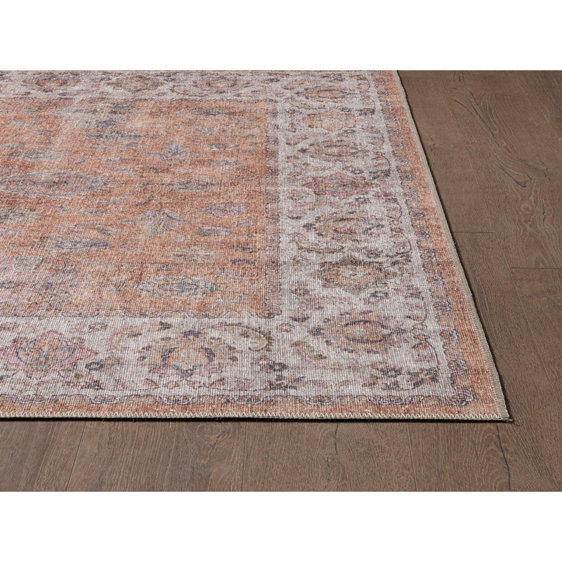 London Frederik Machine Woven Performance Area Rug - Rust/Ivory - 2'6" x 7'6" Runner, 2'6" x 7'6" Runner