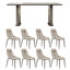 Modern light luxury rectangular dining table set