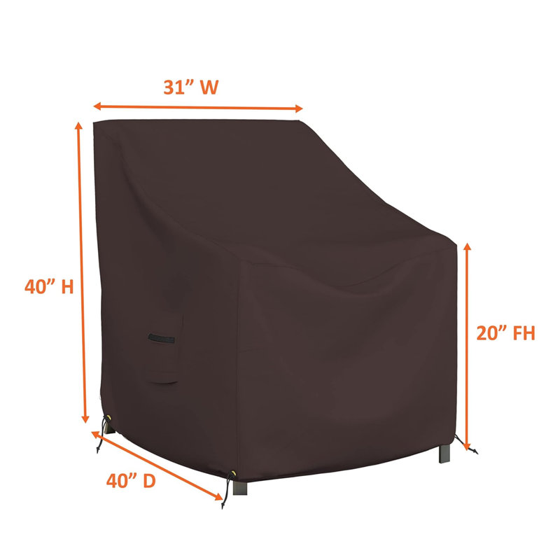 Outdoor Cover, 78.7cm H x 101.6cm W x 101.6cm D, Coffee