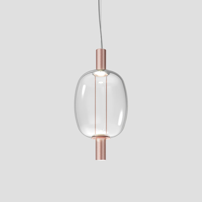 Riflesso Suspension 2L2 Crystal Transparent Matt Copper 2 L3221 Ul, Crystal Transparent, Matte Copper, 2700 Kelvins