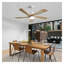 Ventilateur de plafond moderne de 52 pouces avec lumière DEL à intensité variable, 5 pales en bois massif, télécommande intelligente et moteur à courant continu réversible - blanc-124413460