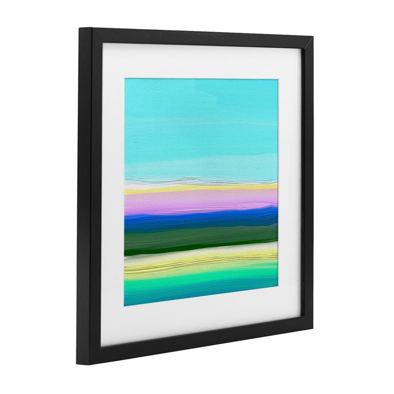 Bright Ocean Dreams, reproduction sous verre encadrée, conception par Atelier Posters, H 13 po x l 13 po, Cadre noir minuit