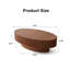 Table basse ovale en bois 43,5 "avec relief fabriqué à la main | Base de piédestal robuste, conception en forme d'olive pour le salon-415511563-415511562