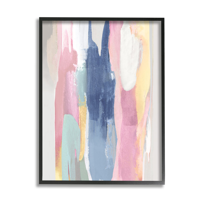 Pastel Tones - Peinture sur toile, H 30 po x l 24 po x 1,5 po, Giclée encadrée noir minuit
