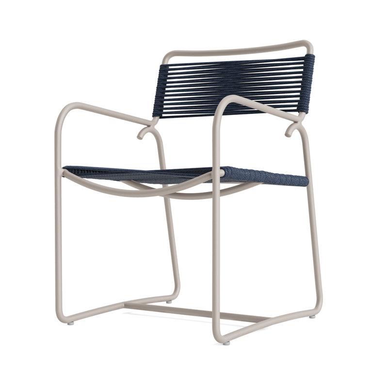 Walter Lamb Outdoor Lounge Chair, Dove Smooth/Marine
