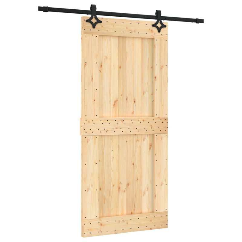 Porte coulissante avec quincaillerie Vidaxl, 37,4 po x 82,7 po, Blanc/naturel