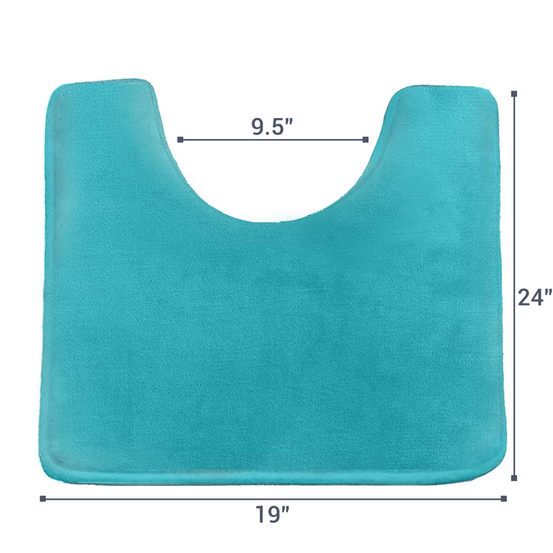 Ashland Non-Slip Contour Mat, Teal Blue