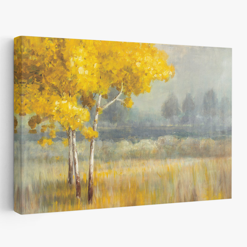 Paysage jaune - art de champ, H 16 po x l 24 po