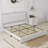 Upholstered Bed with Diamond Button, Modern Bed Frame with Galaxy Projector, No Box Spring Needed & Noise-Free Sturdy Wood Slats, PU-1586770351-1586770349