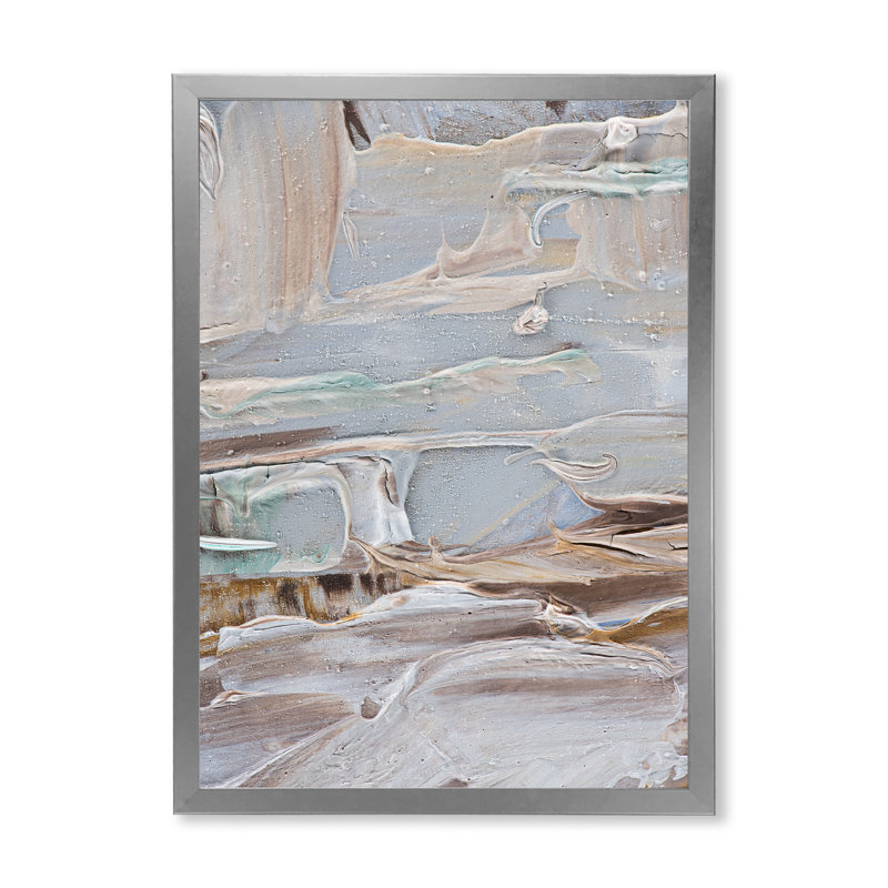 Strokes of Beige and Brown III - reproduction d'art sur toile encadrée, H 36 po x l 24 po x P 1 po