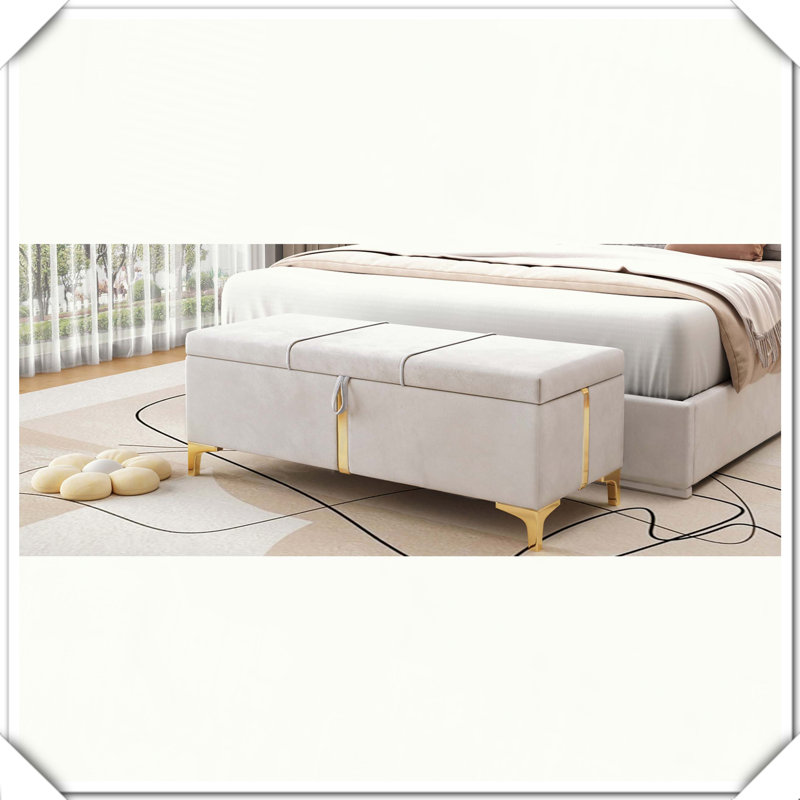 Repose-pieds élégant avec repose-pieds en métal, Beige