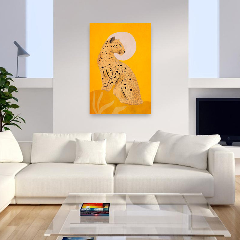Art léopard doré abstrait abstrait, 48" H x 32" W