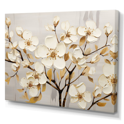 Dogwood Peacefulness sur toile or blanc