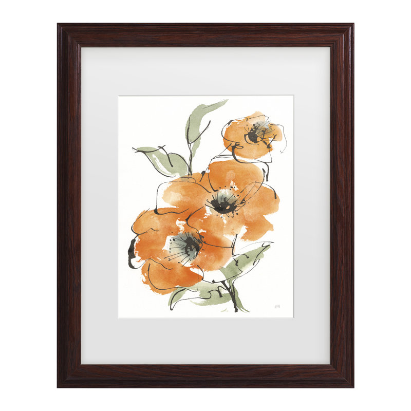 Œuvre encadrée «ologic coquelicot I », H 22,75 po x l 18,75 po