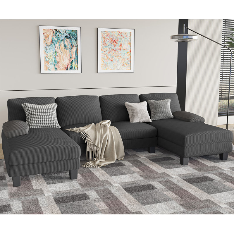 Canapé modulaire rembourré 2 pièces Struckle, Gris