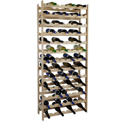 Janice Floor Wine Bottle Rack in Natural Brown