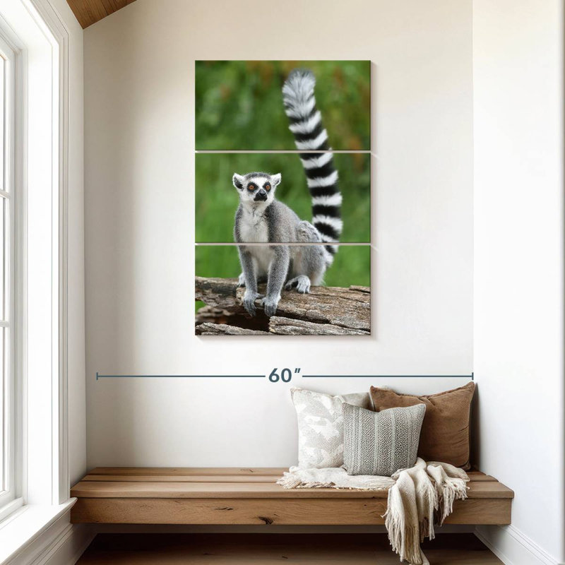 Brampt Ring Tailed Lemur On A Log, 45" H x 28" W