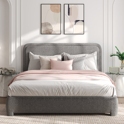Lit plateforme tapissier Bensu Boucle