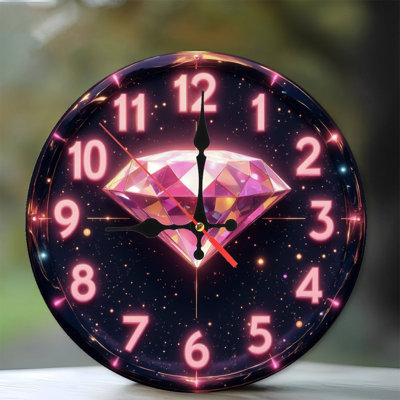 Horloge galaxie diamant rose