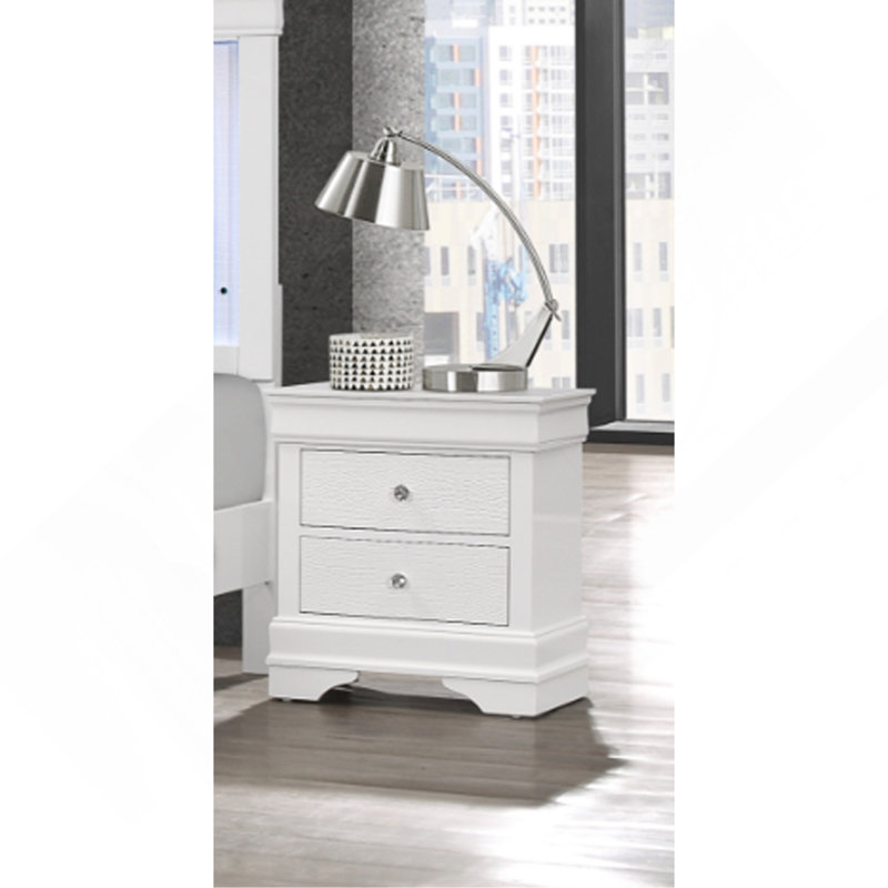 Table de chevet en métal Shaker, Blanc