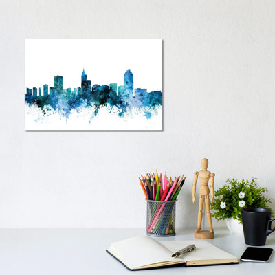 Raleigh, North Carolina Skyline by Michael Tompsett - Wrapped Canvas Gallery-Wrapped Canvas Giclée