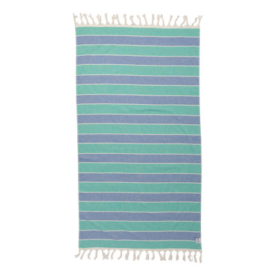  Serviette de bain et de plage rayée en coton turc biologique avec éponge d'un côté, 68 po x 37 po