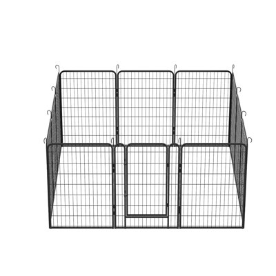 Parc d'extérieur pour animaux de compagnie - 12 panneaux, clôture en métal pour chien de 39,54 po avec verrou de gravité et protection de plancher