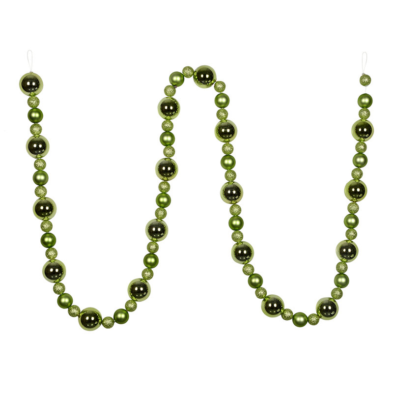 Guirlande de boules de Noël assorties 9 pi Huseby, Céladon
