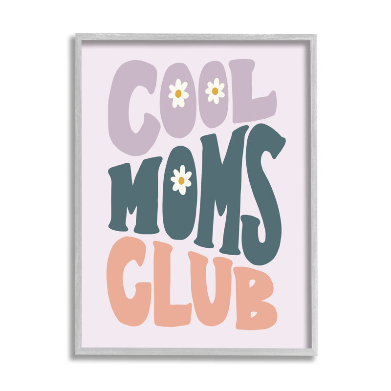 «Cool Moms Club», expression florale encadrée sur bois par Amanda Houston, impression, H 14 po x l 11 po