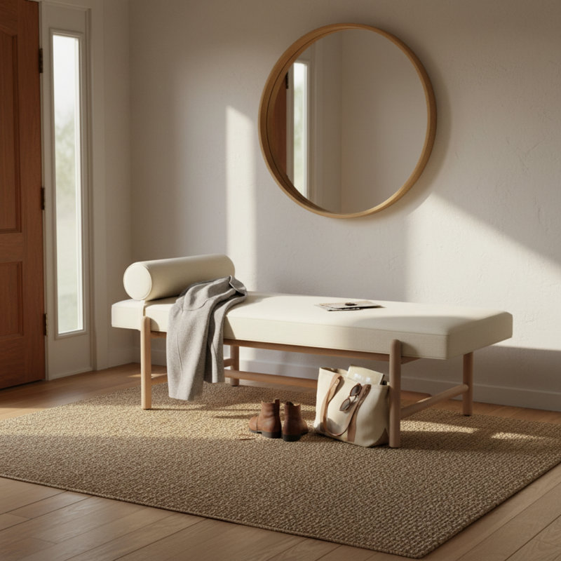 Cellire Bench, Cream, Natural